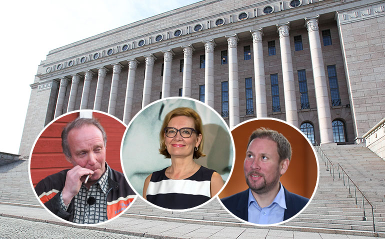 Kansanedustajia ja eduskuntatalo Kansanedustajia ja eduskuntatalo