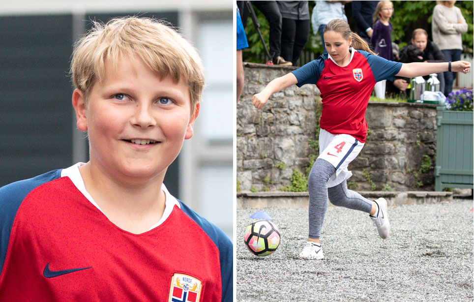 Norjan kruununprinssipari Haakon ja Mette-Marit lähti mukaan paikalliseen futiksen ystävyysotteluun. Mukana pelissä olivat luonnollisesti prinsessa Ingrid, 14, ja prinssi Sverre, 12.