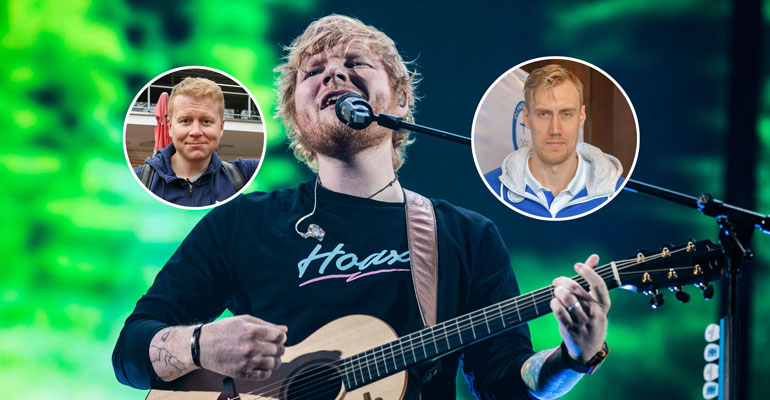 Julkkikset fanittivat Ed Sheerania. Julkkikset fanittivat Ed Sheerania.