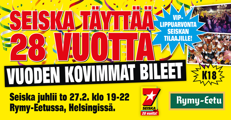 Osallistu Seiska 28 vuotta -synttärilippujen arvontaan!