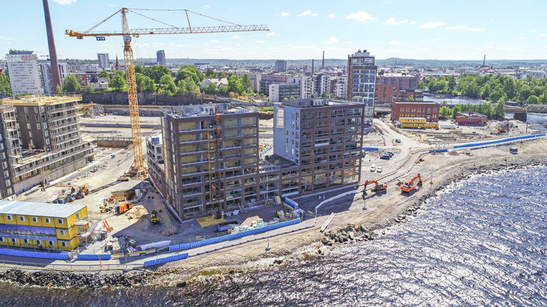 Alue tulee olemaan vielä vuosia yhtä suurta rakennustyömaata.