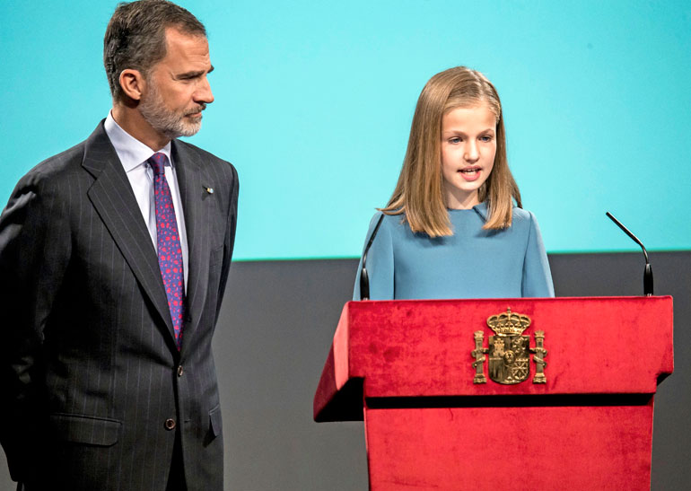 Espanjan kuningas Felipe ja prinsessa Leonor