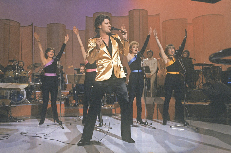 Meiju, Frederik, Helena ja Kaija vuonna 1981 euroviisukarsinnoissa.