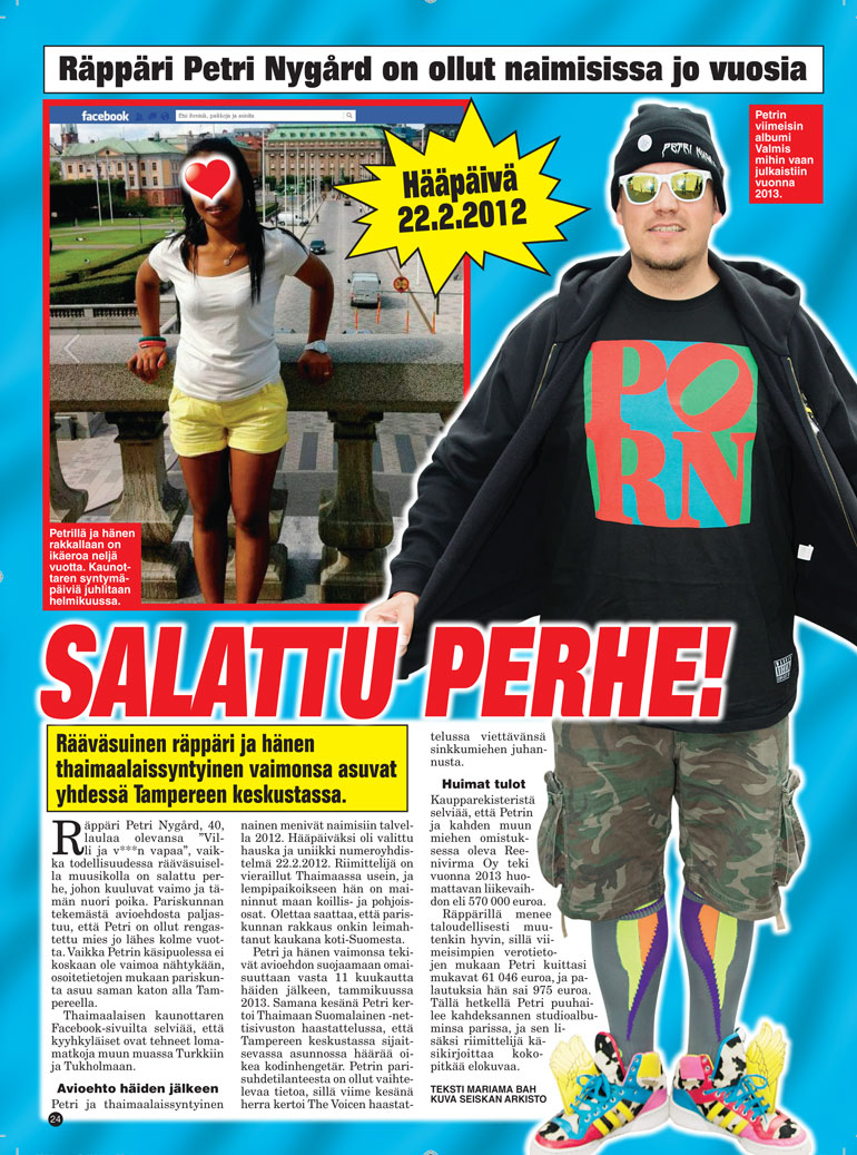 Seiska kertoi Petrin avioliitosta helmikuussa 2015.