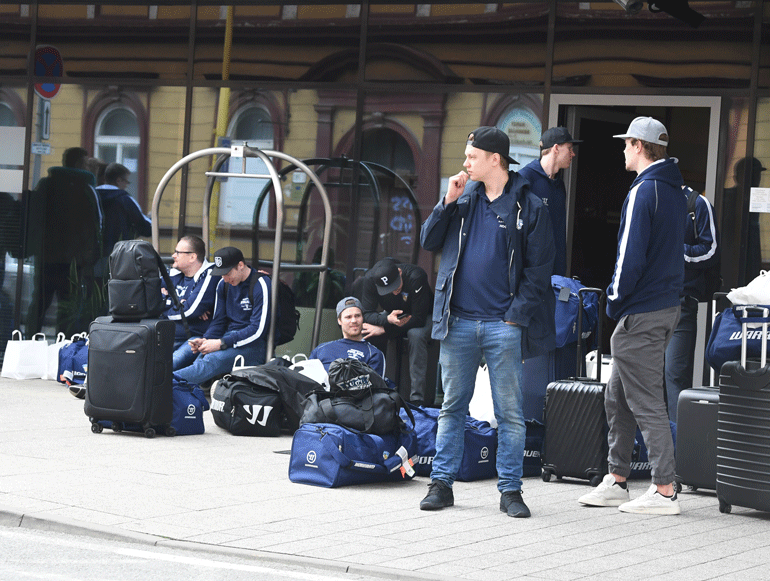 Leijonat odottaa bussia