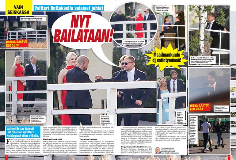 SEISKA 13/2019 Valtteri järjesti komeat salaiset synttärijuhlat Kulosaaren Casinolla Helsingissä viime keväänä. Paikalla oli tietenkin myös Seiskan kuvaaja.