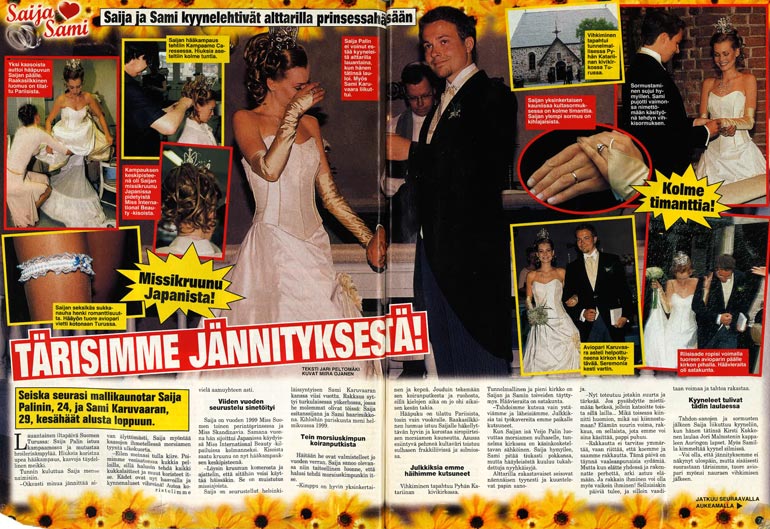 SEISKA 25/2002 Saija ja Sami Karuvaara menivät naimisiin kesällä 2002. Heillä on yksi poika, Julius, 12.