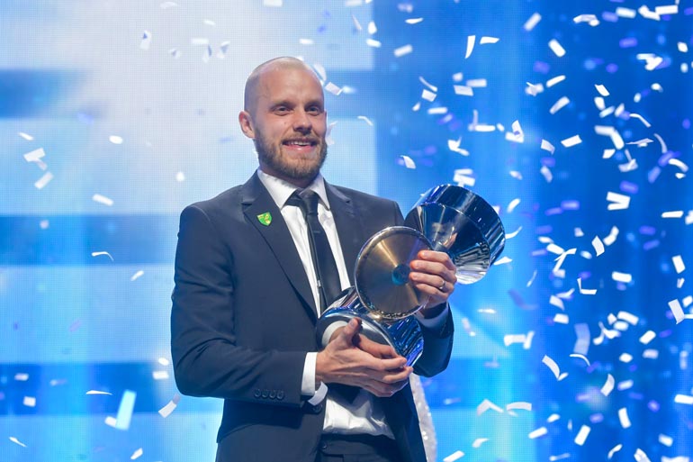 Teemu Pukki valittiin Vuoden urheilijaksi Urheilugaalassa.