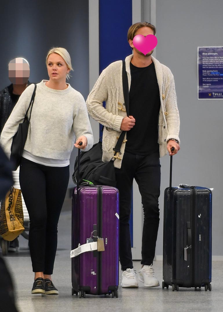 Emilia ja uusi rakas saapuivat varhain viime viikon maanantaina Helsinki-Vantaan lentoasemalle. Pari näytti pitkän lennon jäljilta uupuneilta, mutta hyvin lomailleilta.