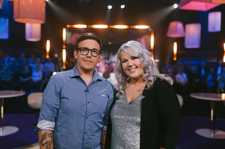 Suvi osallistui Tuttu Juttu Show´hun Matti-miehensä kanssa.