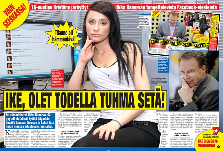 SEISKA 23/2010 16-vuotias Kristiina hämmästyi Ilkka Kanervan viesteistä kymmenen vuotta sitten.