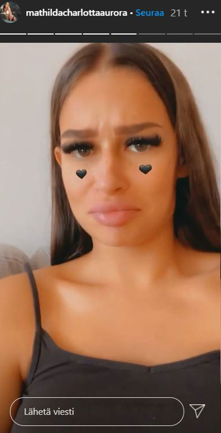 Kuvakaappaus Mathildan Instagram-videotarinasta.