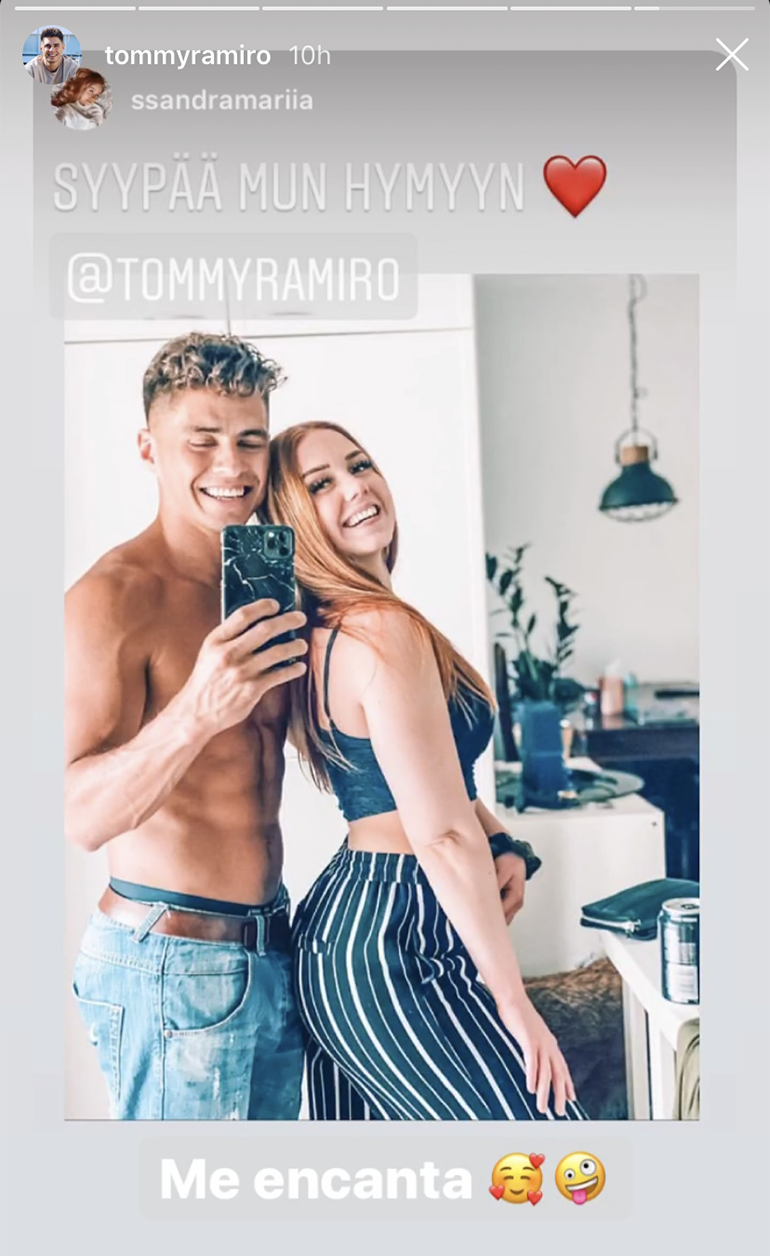 Kuvakaappaus Tommyn Instagram-storysta