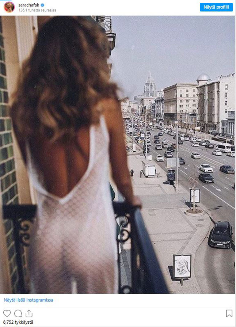 Sara Chafakin poistettu Instagram-kuva