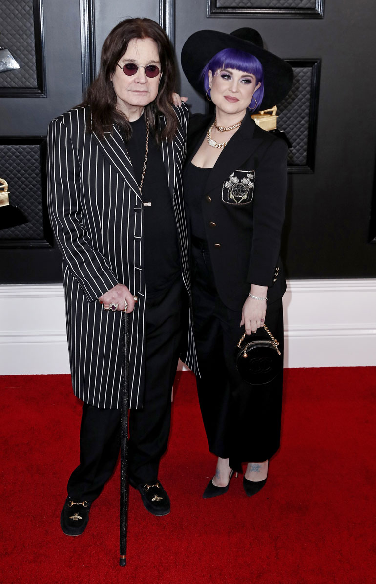 Ozzy Osbourne (L) and Kelly Osbourne arrive for the 62nd annual Grammy Awards ceremony at the Staples Center in Los Angeles, California, USA, 26 January 2020.
