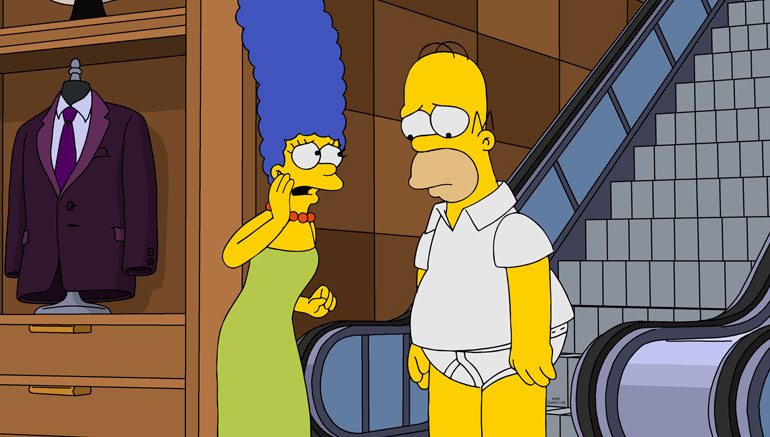 THE SIMPSONS, from left: Marge Simpson (voice by Julie Kavner), Homer Simpson (voice by Dan Castellanata), 'Go Big or Go Homer', (Season 31, Episode 3102, aired Oct. 6, 2019). photo: ©Fox / courtesy Everett Collection
