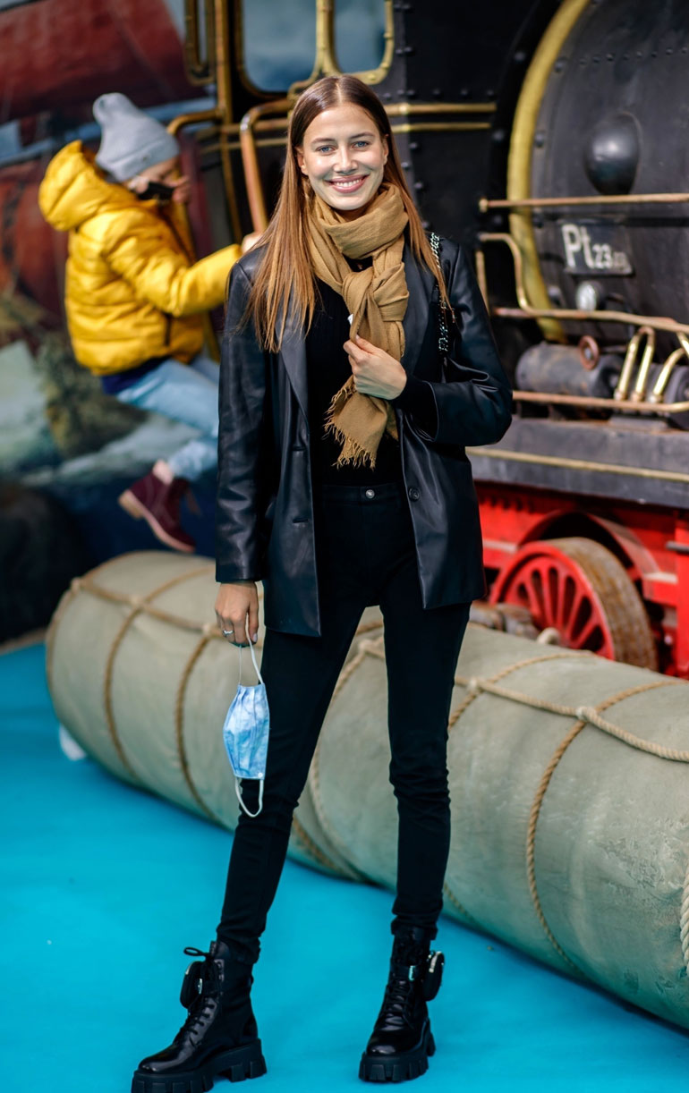 American actor Brad Pitt's rumoured girlfriend Nicole Poturalski spotted at the world premiere of the movie Jim Button and the Wild 13 in Berlin.