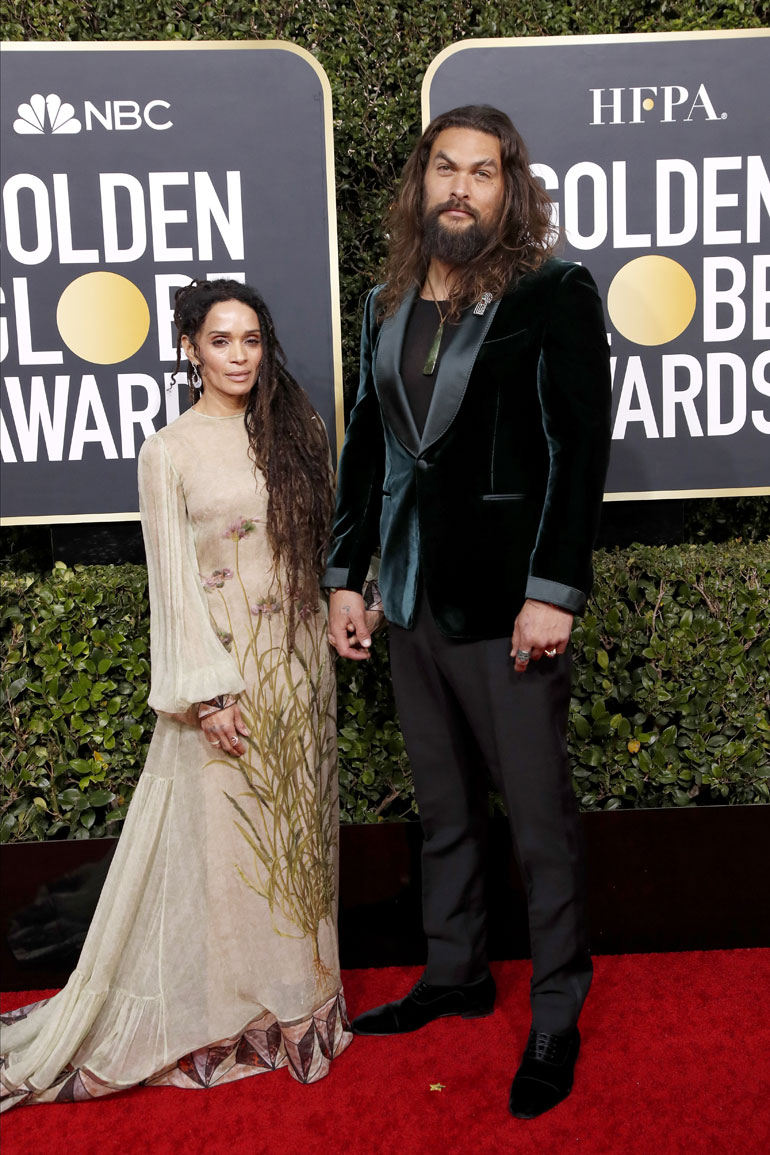 Jason Momoa and Lisa Bonet arrive for the 77th annual Golden Globe Awards ceremony at the Beverly Hilton Hotel, in Beverly Hills, California, USA, 05 January 2020. EPA-EFE/NINA PROM