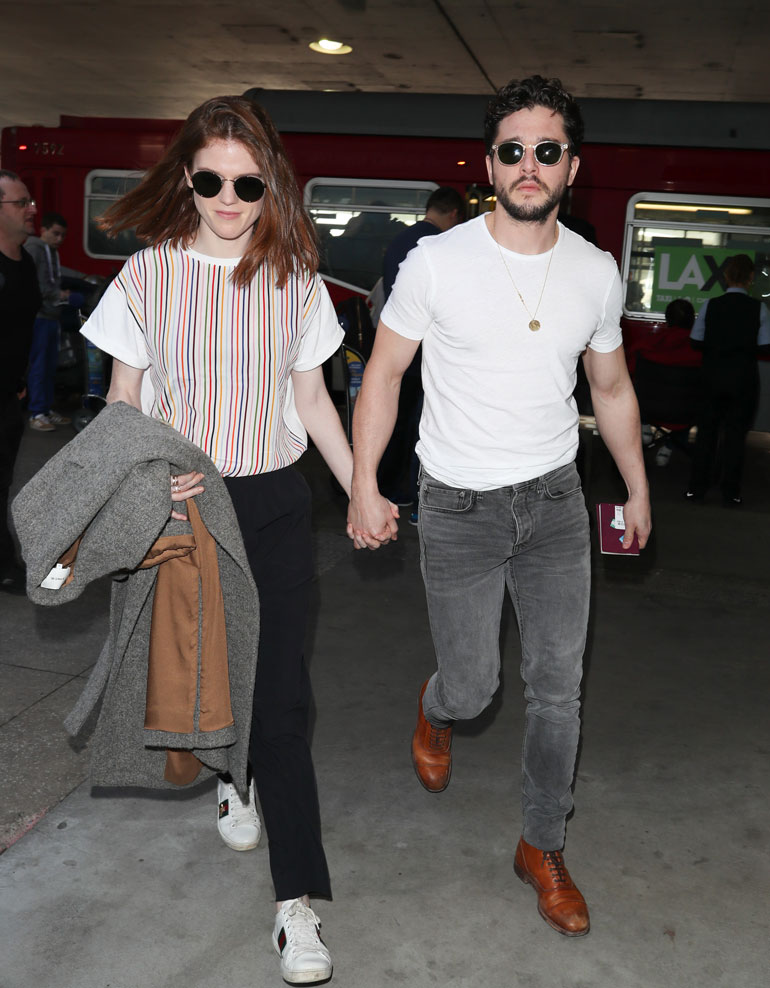 Kit Harington And Rose Leslie At LAX