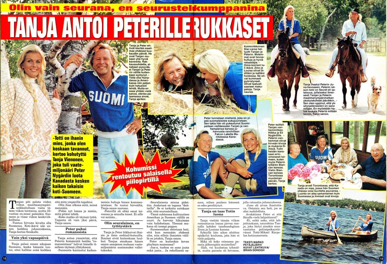 SEISKA 27/1994 Seiska kertoi heinäkuussa 1994 Tanja Vienosen ja Peter Nygårdin yhteisestä juhannuksesta.