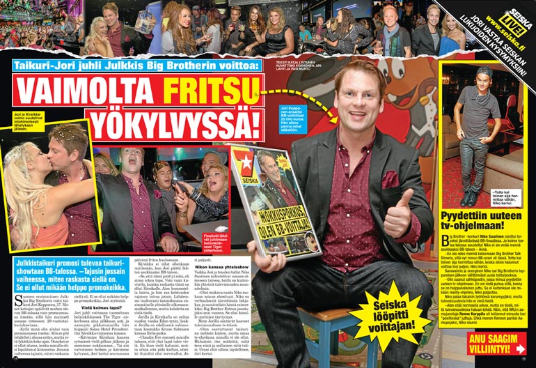 SEISKA 42/2013 Seiska oli tietysti paikalla, kun Suomen ensimmäinen julkkis-BB-voittaja kruunattiin yli seitsemän vuotta sitten.