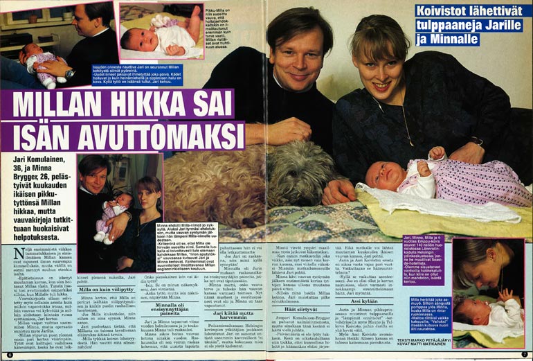 SEISKA 19/1995 Jari-isä ja Milla ovat olleet yhdessä Seiskassa jo 24 vuotta sitten. Tuolloin mukana oli myös äiti Minna Brygger.