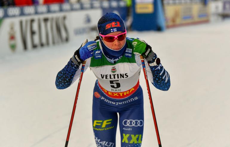 Kristaa otti päähän, kun perjantain sprintin finaalipaikka jäi saavuttamatta. Lauantaiksi hän lupasi ladata itsensä sisuuntuneena laduille.