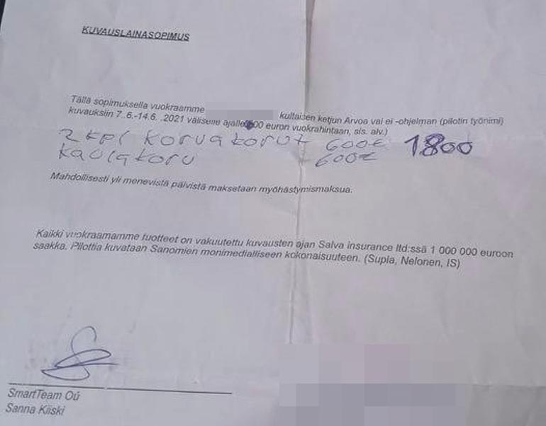 Kuvausesineitä lainatessaan Sanna käytti Sanomien nimeä hyväkseen.