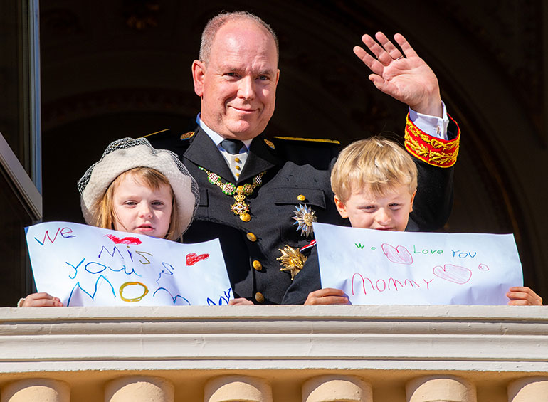 Monacon ruhtinas Albert, prinssi Jacques ja prinsessa Gabriella