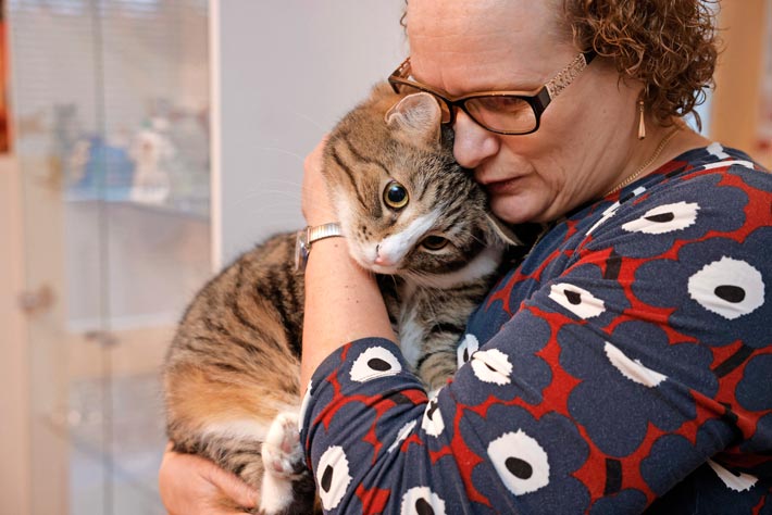 Happy-kissa herätti myös vuonna 2014 Tiinan keskellä yötä. – Aviomieheni oli saanut sydänkohtauksen, mutta hän kuoli syliini.
