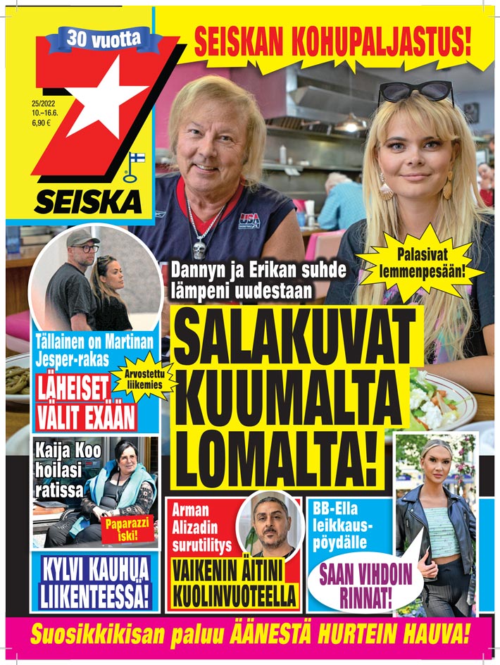 SEISKA 25/22 Vielä kesäkuussa Danny lomaili Rhodoksella Erika Vikmanin kanssa. Pari kuukautta myöhemmin Erika suuntasi etelään Jyrki 69:n kanssa. – Minulla on täysi kunnioitus heidän saavutuksiaan kohtaan, Danny sanoo.