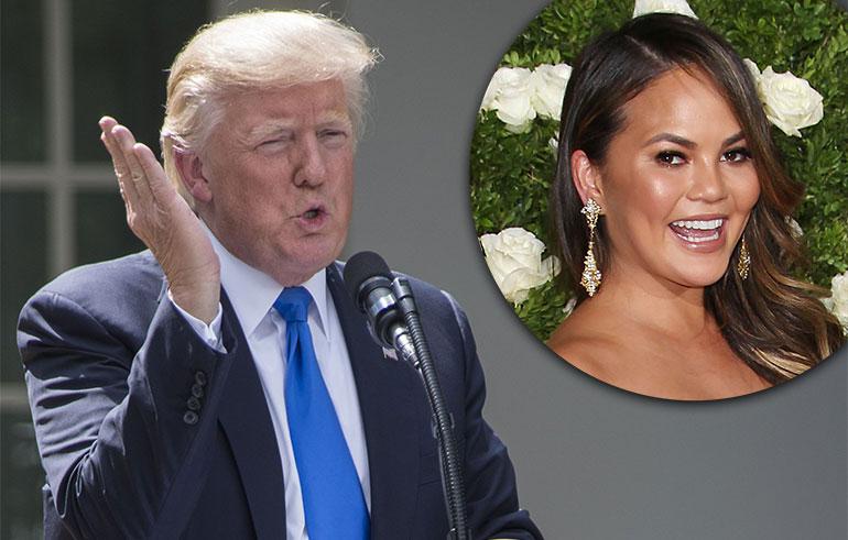 Presidentti Donald Trump ja Chrissy Teigen