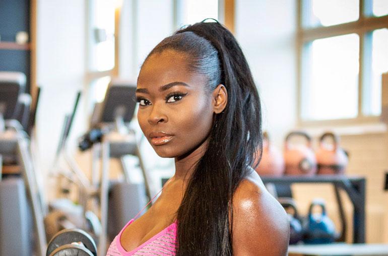Kelly Kalonji innostui saliharjoittelusta.