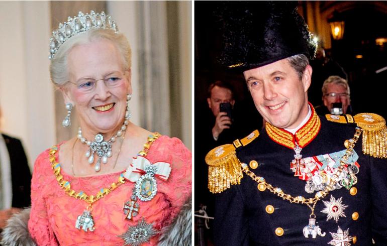 Tanskan kuningatar Margareeta ja kruununprinssi Frederik