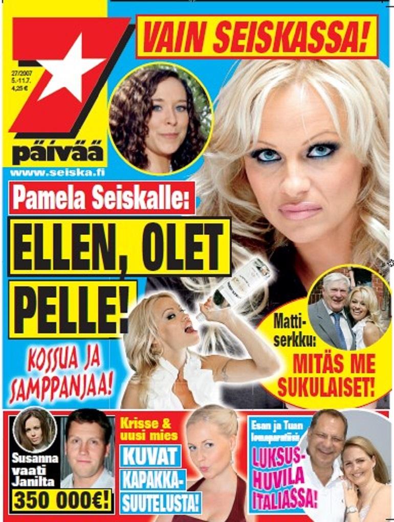 Pamela kannessa.
