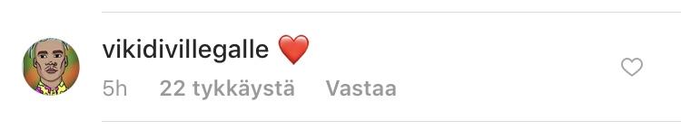 Tällainen VilleGallen kommentti oli Veronica Verhon kauniiseen omakuvaan.