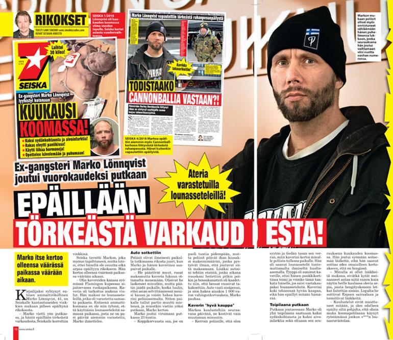 SEISKA 7/2018 Poliisi ilmoitti Markolle äskettäin, ettei häntä enää epäillä törkeästä lounassetelivarkaudesta.