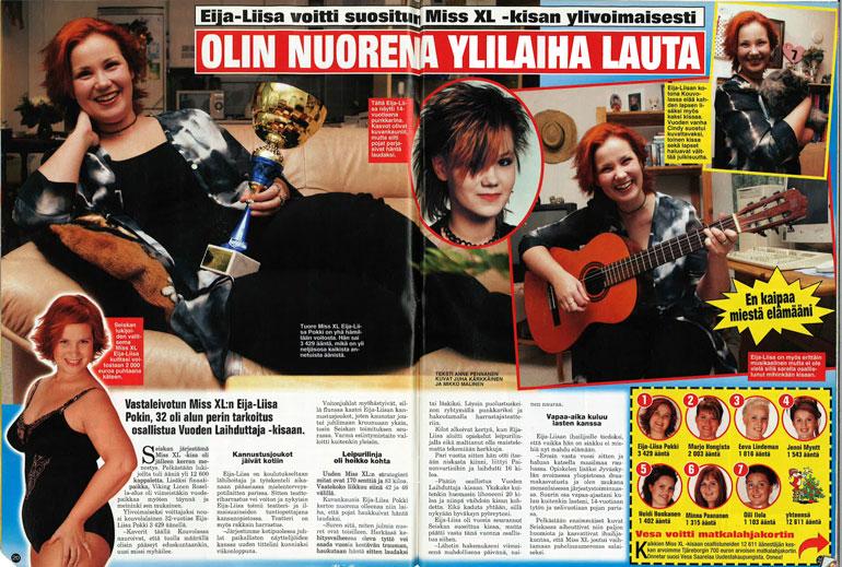 SEISKA 51–52/2003 Eija-Liisa muistetaan Seiskan supersuositun Miss XL -kilpailun voittajana.