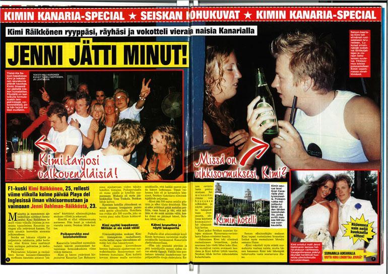 Kimi Räikkönen itkee Jennin perään
