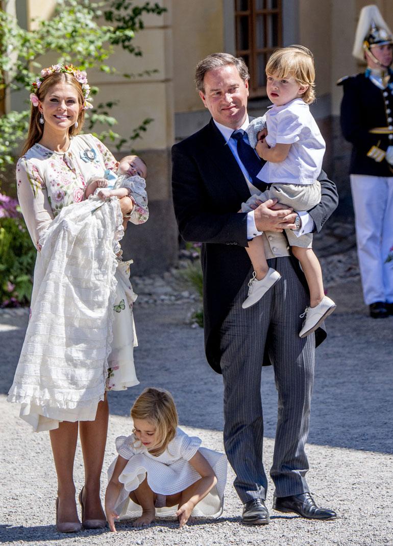 Ruotsin prinsessa Madeleine, Chris O'Neill, prinssi Nicolas, prinsessat Leonore ja Adrienne