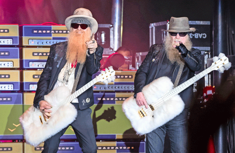 Vuonna 1969 Texasissa perustettu ZZ Top on myynyt miljoonia ja taas miljoonia albumeita. Kuvassa yhtyeen perustajajäsenet Billy Gibbons ja Dusty Hill.