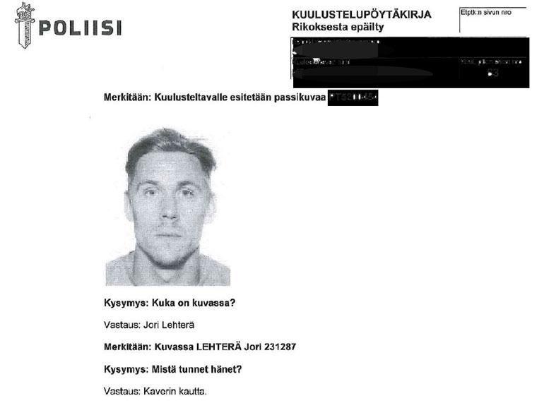 Tätä kuvaa Lehterästä poliisi näytti epäillylle kuulusteluista.