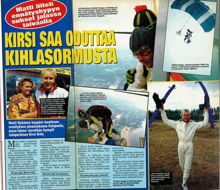 Seiska 26/1993 Juhannuksena Matin keikoilla näähtiin pohjalaiskaunotar Kirsi Grön.