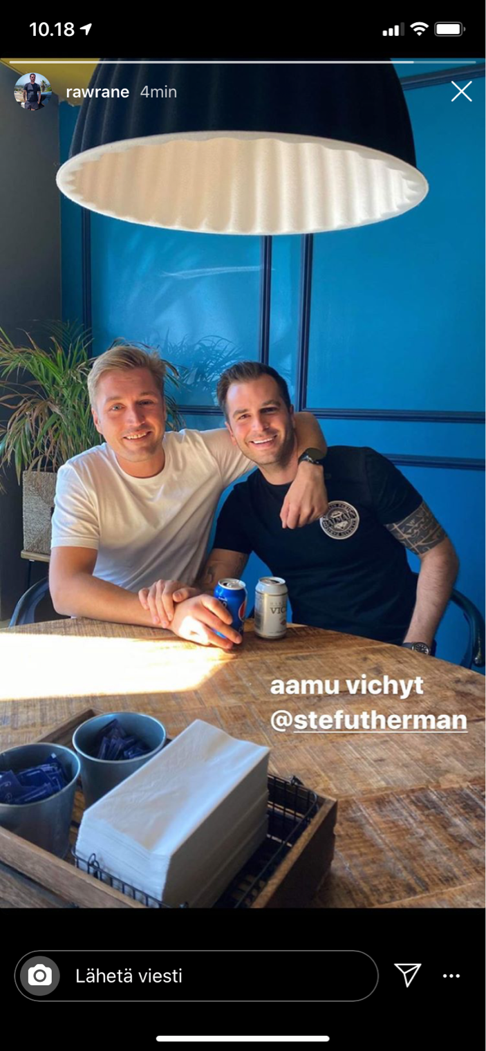 kuvakaappaus Niko Ranta-ahon Instagram-tarinoista