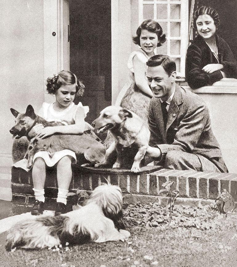 Hallitsijapari George ja Elisabet sekä prinsessat Elisabet ja Margaret