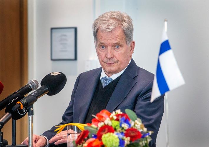 Presidentti Sauli Niinistö on hautajaisten aikana New Yorkissa.