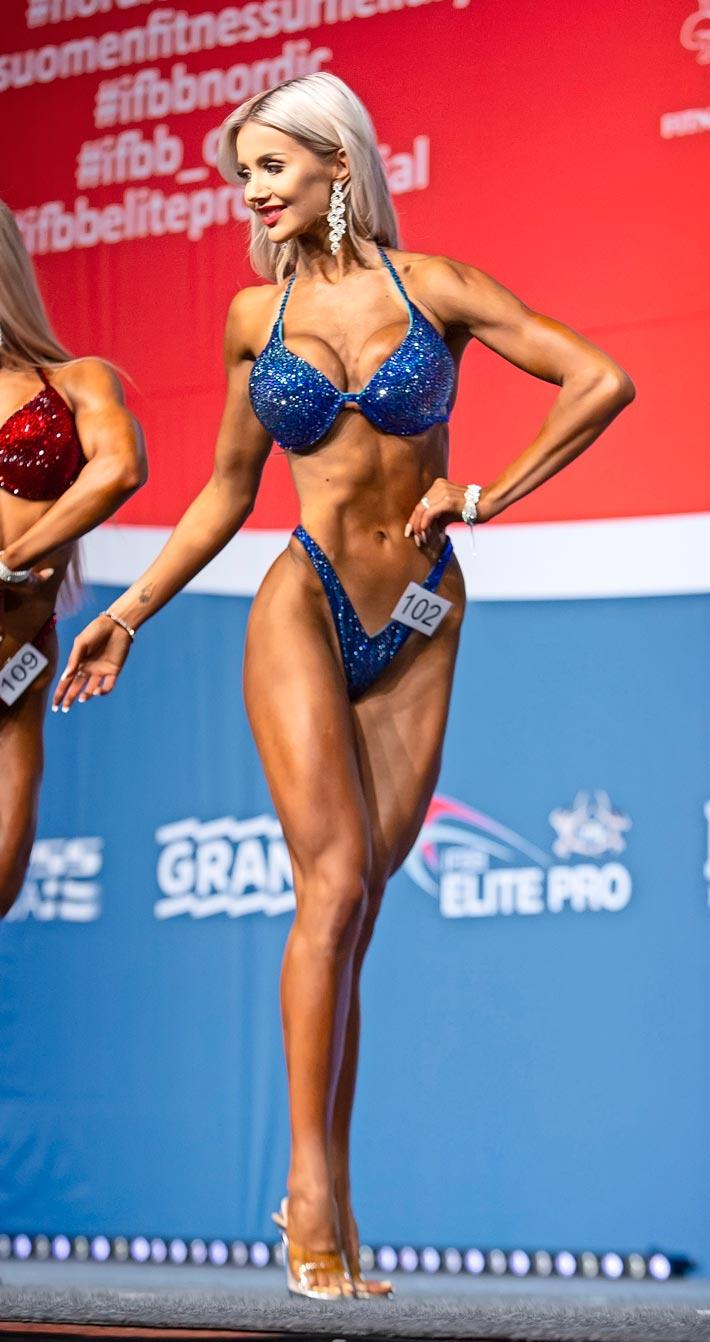 Sonja on kilpaillut kahdesti bikini fitness -kilpailussa. – Tykkään haastaa itseäni, ja viihdyn tiukalla kisadieetillä.