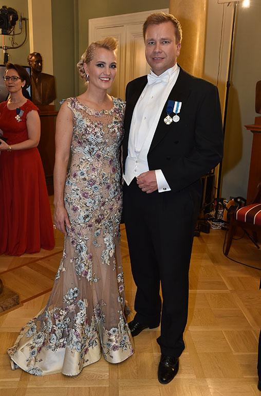 Poliitikko Satu Taiveaho ja puoliso Antti Kaikkonen