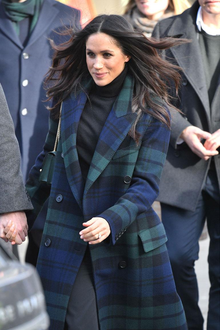 Helmikuussa (13.2.) Meghan pukeutui Edinburghin vierailullaan ruutuun.
