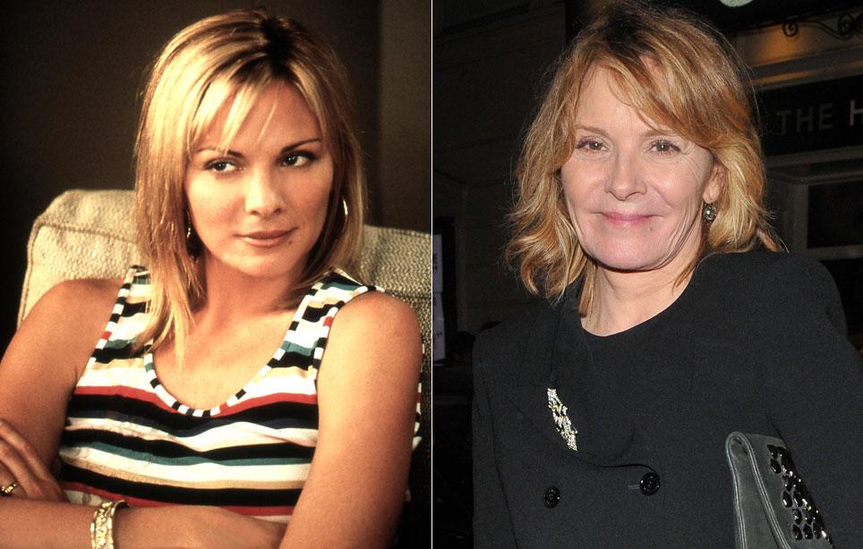 Kim Cattrall vuonna 1998 (vas.) ja 2018